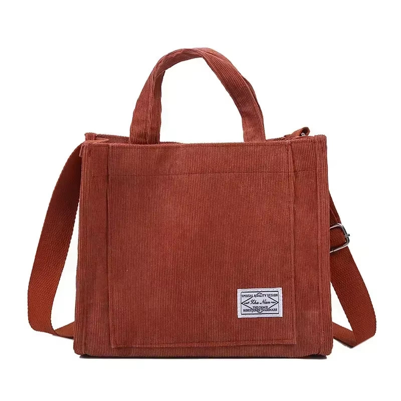 Luxury Designer Handbag Corduroy Ladies Bag 2024 Trend Single Shoulder Bag Solid Color Buckle Messenger Bag Small Square Bag