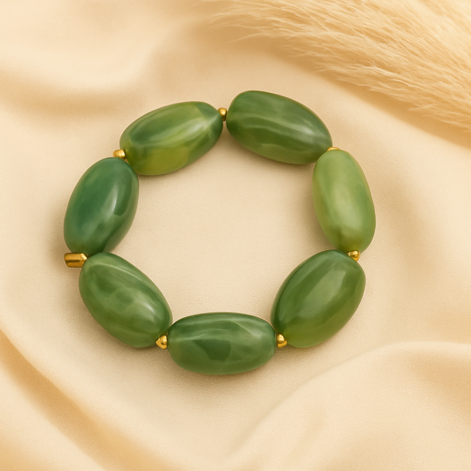 Bracelet Jade Élégance – Vert Profond