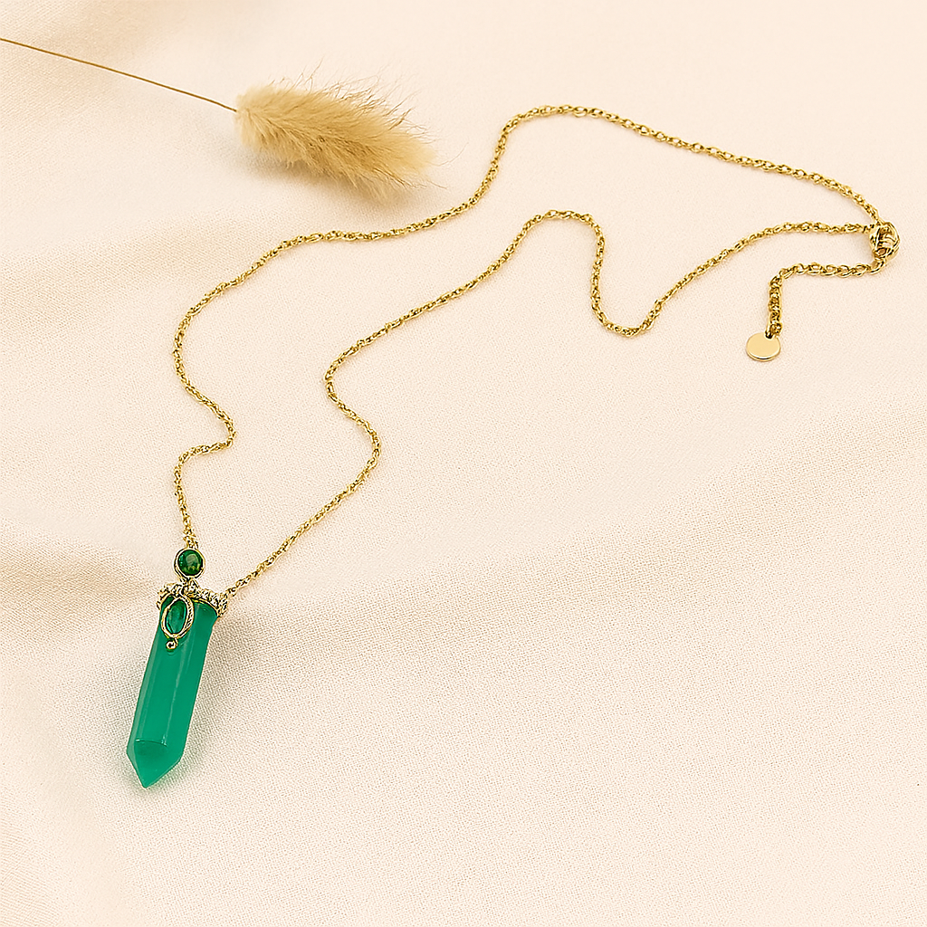 Collier Talisman Aura Verte