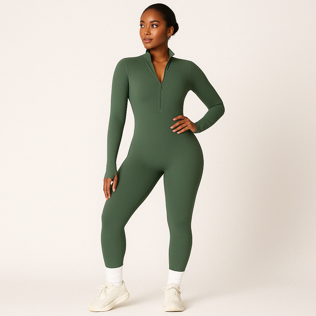 Combinaison de yoga une pièce, leggings à manches longues, haut élastique