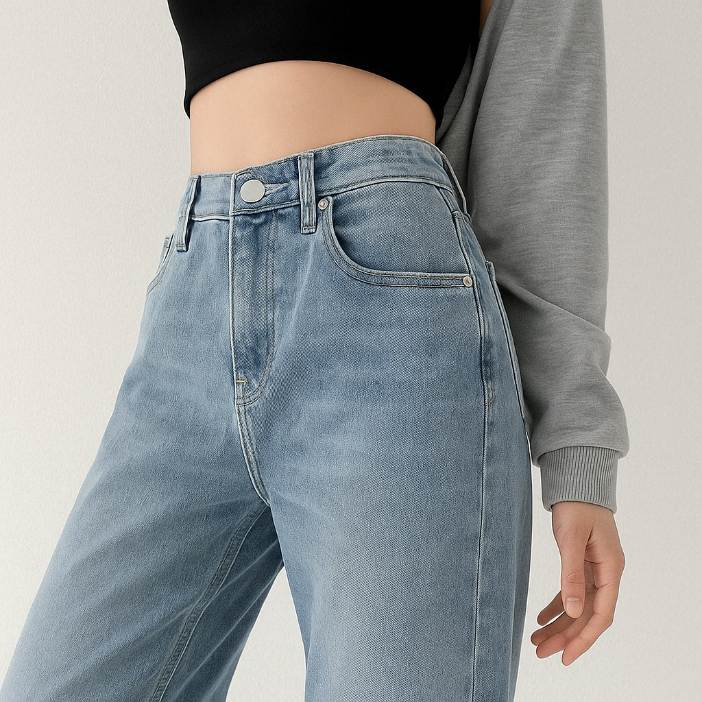 Jean en Denim Taille Haute
