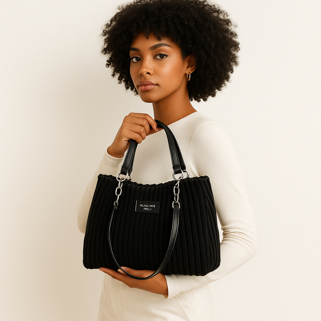 Sac à main corréens en velours côtelé