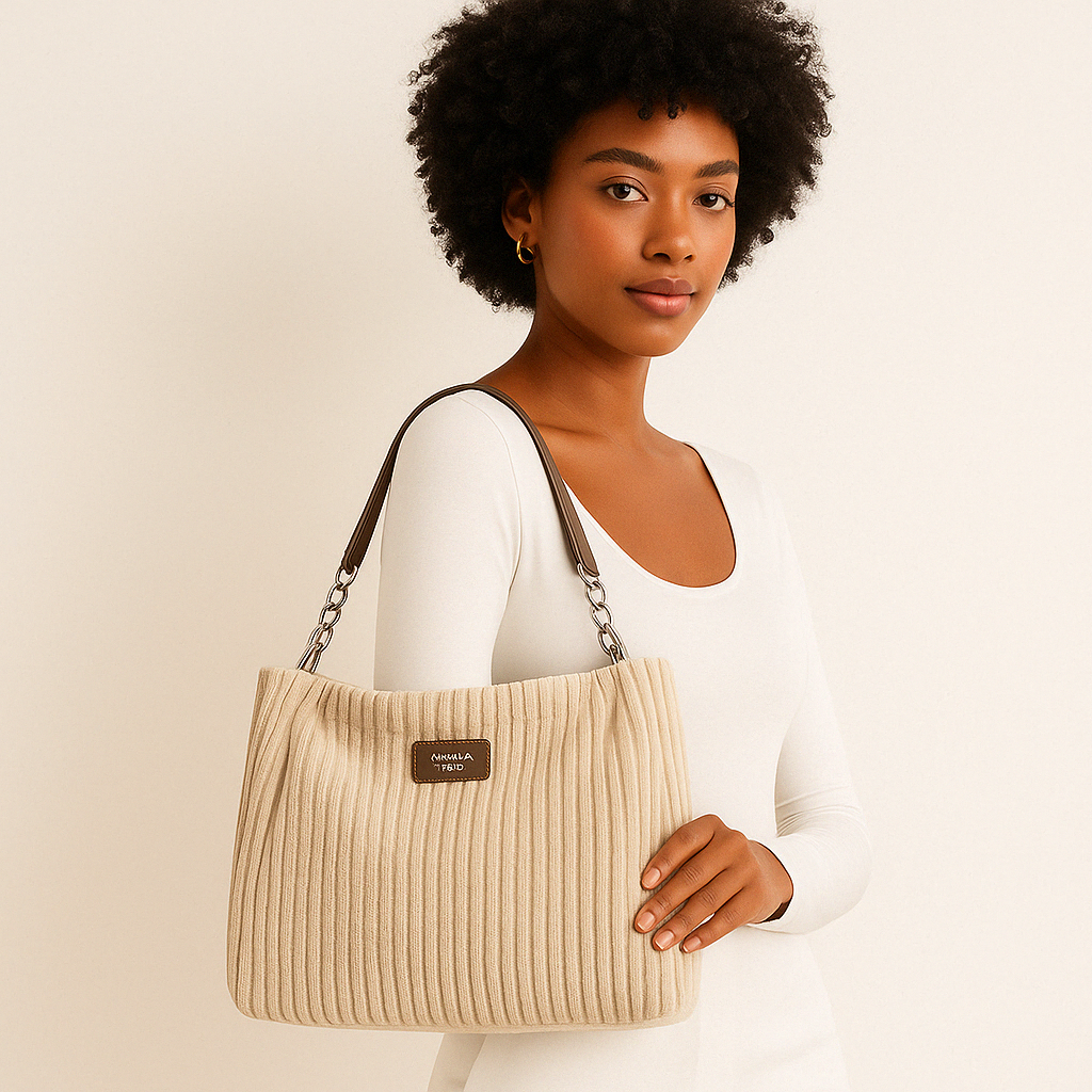 Sac à main corréens en velours côtelé
