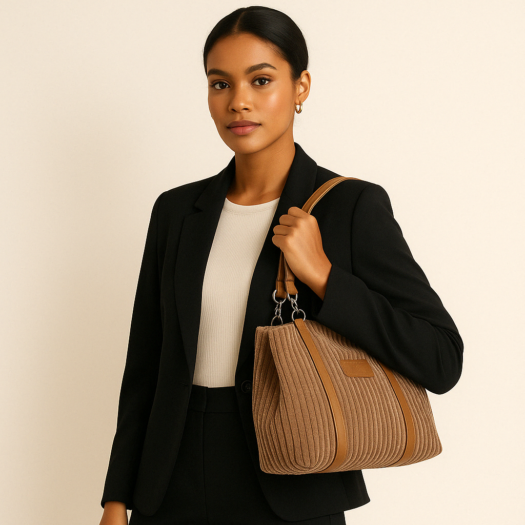 Sac à main corréens en velours côtelé