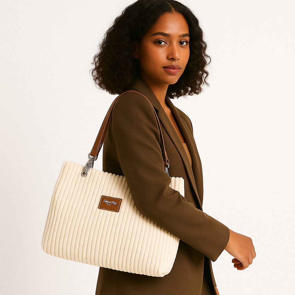 Sac à main corréens en velours côtelé