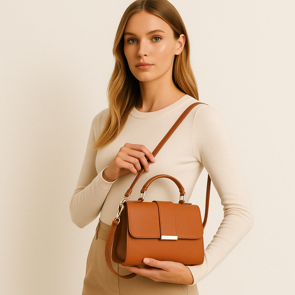 Sac à main en cuir, sangle croisée