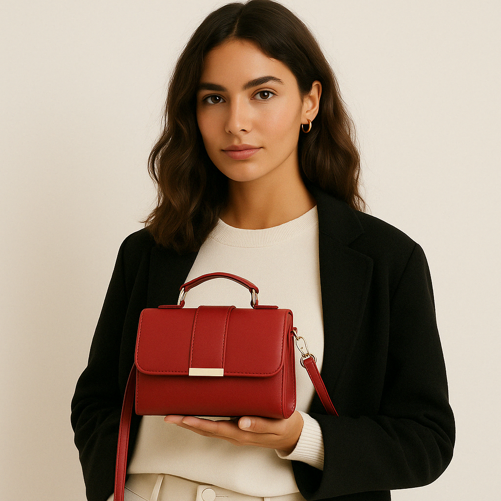Sac à main en cuir, sangle croisée