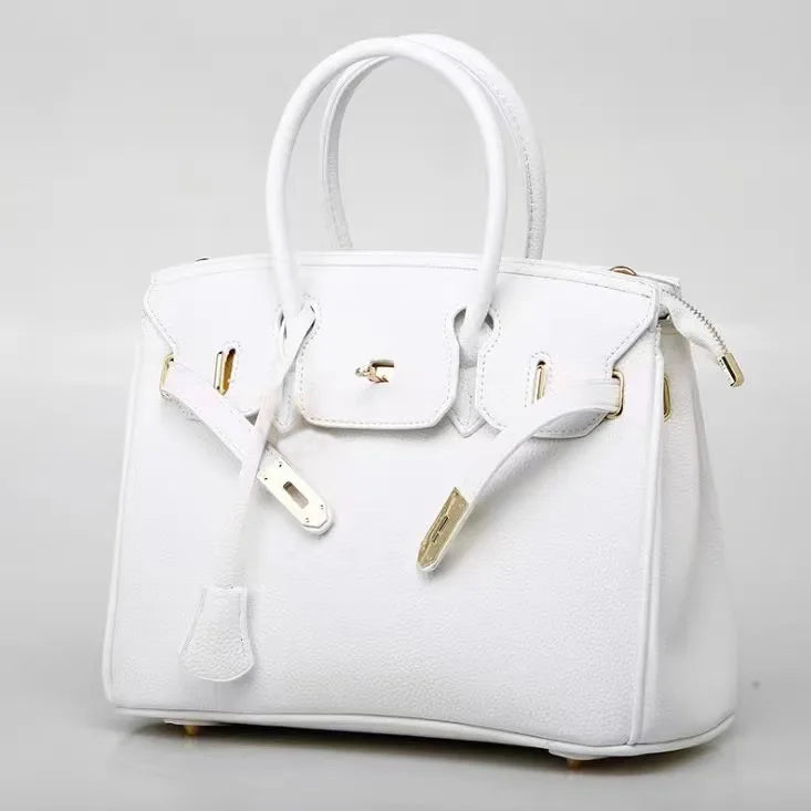 Classic Large Capacity Lychee Patterned Platinum Bag Is Versatile, Trendy Shoulder Bag, High-End Handbag for Women