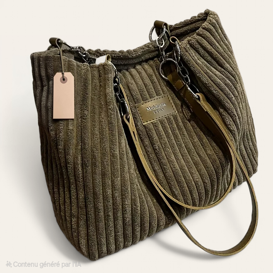 Sac à main corréens en velours côtelé