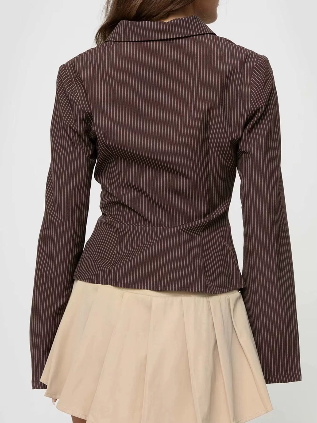 Rockmoer Vintage Flare Sleeve Shirt Elegant Women Y2K Clothes Chic All Match Spring Autumn Turn down Collar Button Top Aesthetic