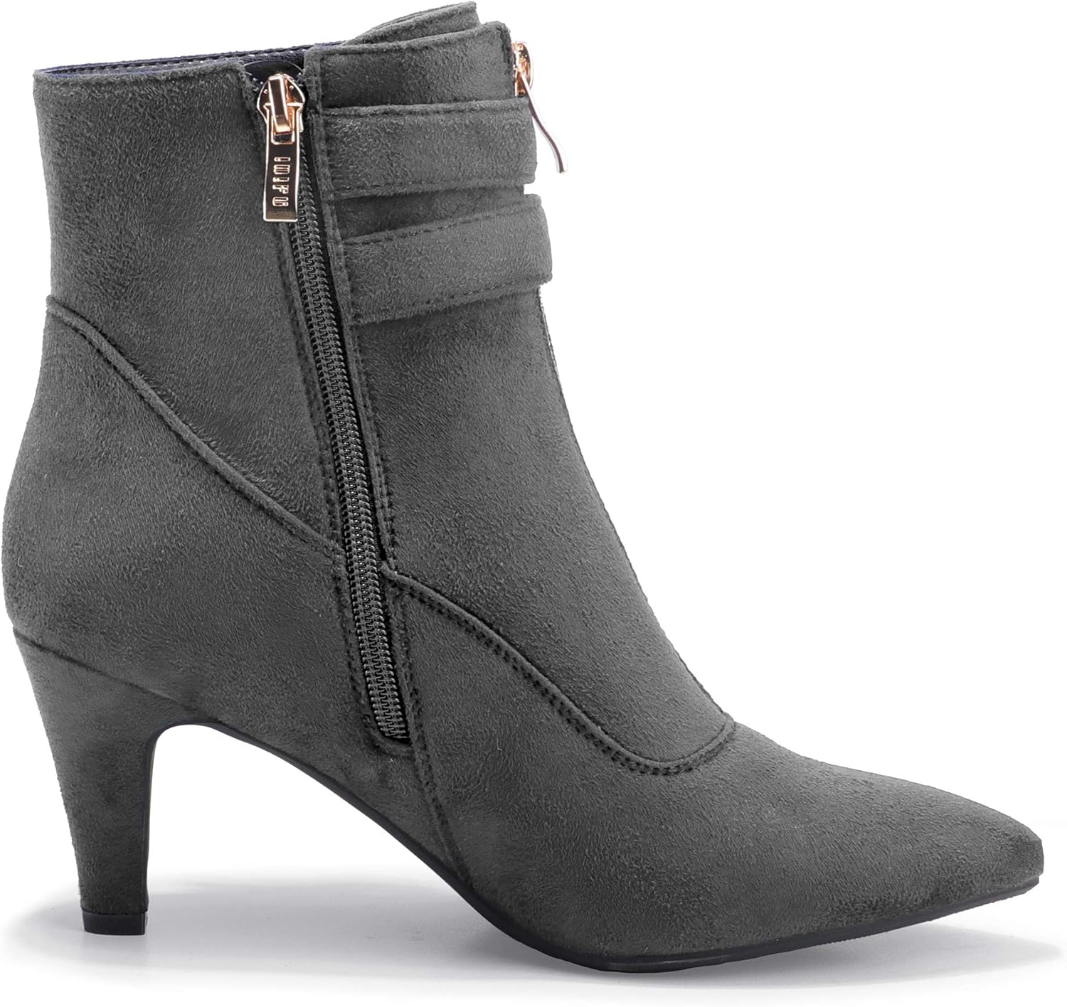 Bottines à boucle et bride, talons avec fermeture éclair 