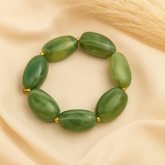 Bracelet Jade Élégance – Vert Profond