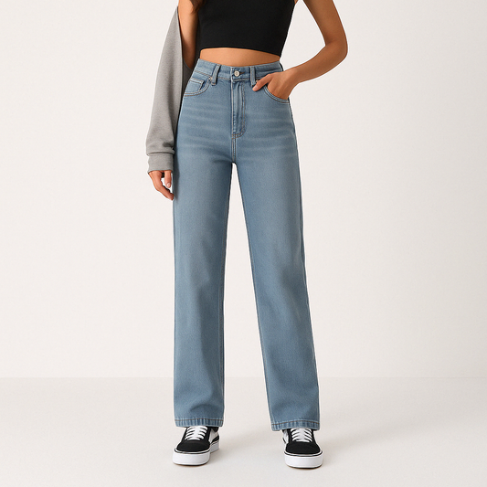 Jean en Denim Taille Haute