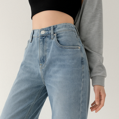 Jean en Denim Taille Haute