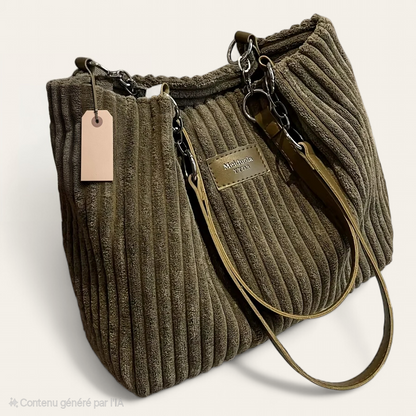 Sac à main corréens en velours côtelé